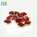 12mm Ruby Gemstone Stone Crystal Cube Beads with Brass Silver Gold Pendant Connector